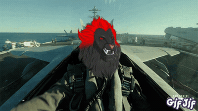 Fighter Jet With Lion Face GIF