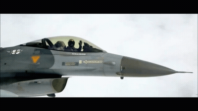 Fighter Jet With Rescue Hunter Sticker On Nose GIF