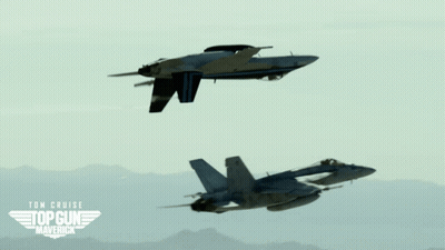 Fighter Jets With Top Gun Maverick Logo GIF