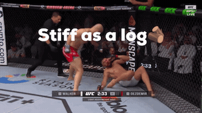 Fighter Stiff As A Log During UFC Fight GIF