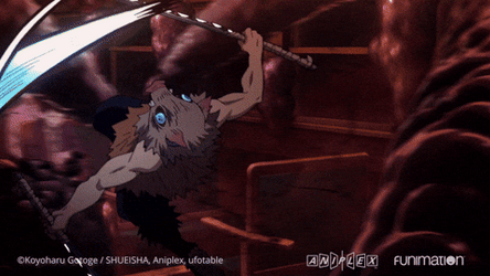 Fighting Demon Slayer Inosuke Attack GIF