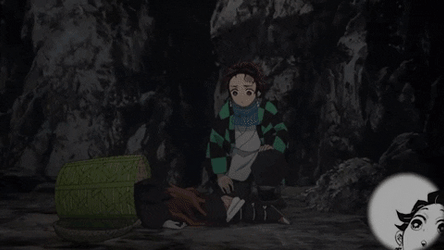 Fighting Demon Slayer On The Cave GIF