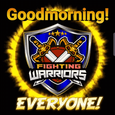 Fighting Warriors Logo On Black Background GIF