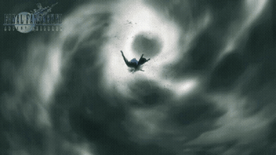 Final Fantasy VII Poster Falling Through Vortex GIF
