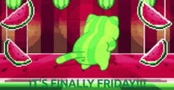 Finally Friday Animated Watermelons Dance Party GIF