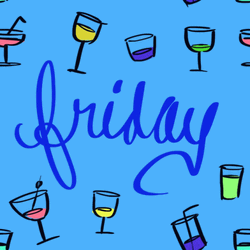 Finally Friday Drinks Animated Text GIF