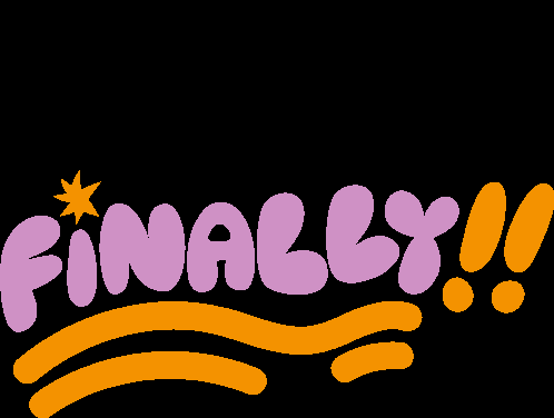 Finally Simple Lettering Pink Orange GIF