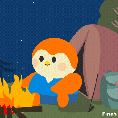 Finch Sitting By Campfire GIF