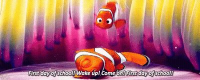 Finding Nemo Clown Fish Saying First Day Of School Wake Up Come On GIF