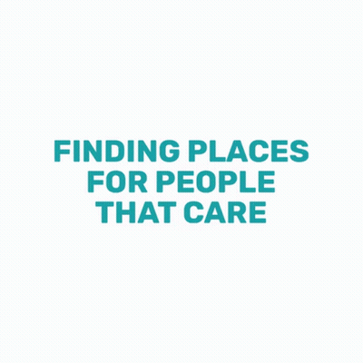 Finding Places For People That Care Sign GIF