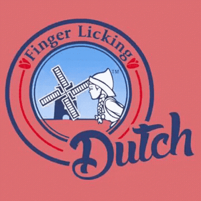 Finger Licking Dutch Logo With Girl And Windmill GIF