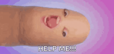 Finger With Woman Face Saying Help Me GIF