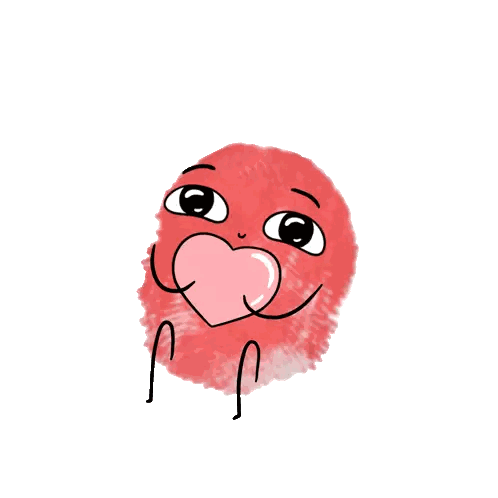 Fingerprint With Heart In Mouth Sticker