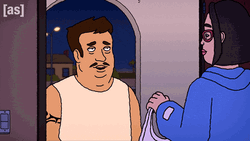 Fingers Pointed To Hotdog Delivery Man GIF