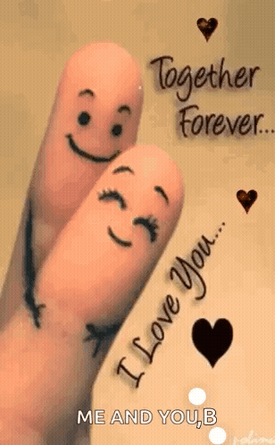Fingers With Faces Saying I Love You GIF