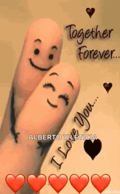 Fingers With Smiley Faces Together Forever GIF