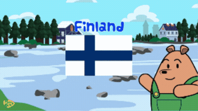 Finland Cartoon With Bear GIF