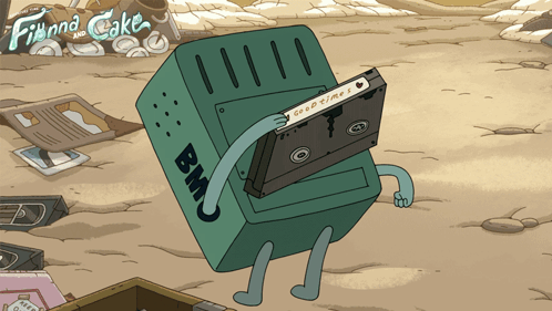 Finn And Cake Character Holding Tape GIF