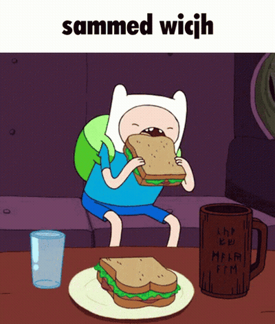 Finn Eating Sandwich Saying Sammwich GIF