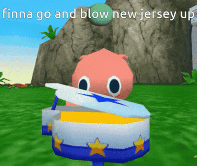 Finna Go And Blow New Jersey Up Written On A Screen GIF