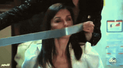 Finola Hughes Being Gagged With Duct Tape GIF