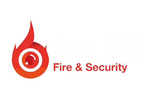 Fire And Security Logo With Red Flame Sticker