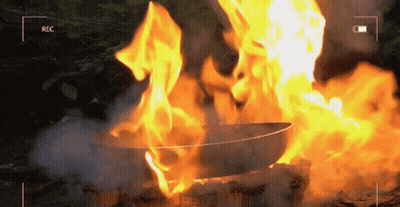 Fire Being Recorded On Camera With Rec Button GIF