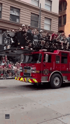 Fire Car Truck Parade Stanley Cup GIF