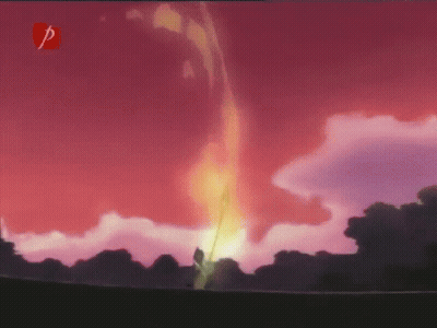 Fire Coming Out Of Sky With Letter P GIF