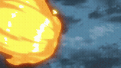 Fire Explosion On Blue Background GIF