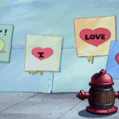 Fire Hydrant In Front Of Love Signs GIF