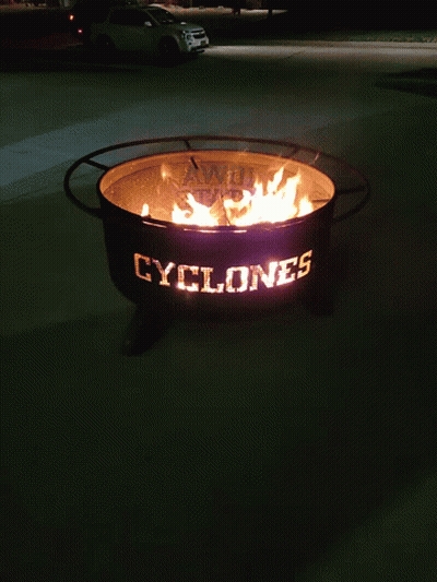 Fire Pit Saying Cyclones GIF