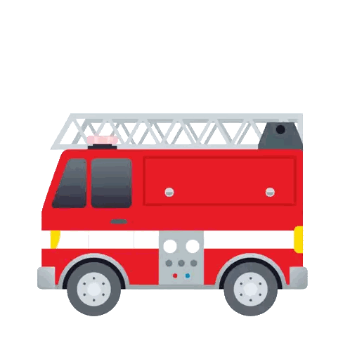 Fire Truck With Ladder On Top Sticker
