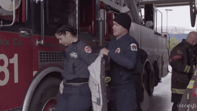 Fire Truck With Number 31 GIF