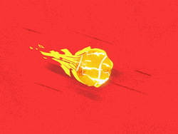 Fireball Tennis Ball Digital Art GIF