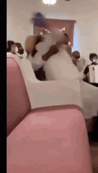 Fired Up Church Goer Passing Out GIF