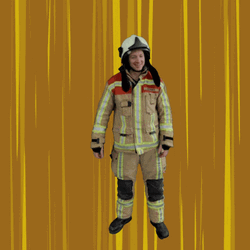 Firefighter Doing Dab Pose GIF