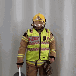Firefighter With Stop Signage GIF
