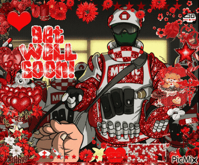 Fireman Greeting Card Saying Get Well Soon GIF
