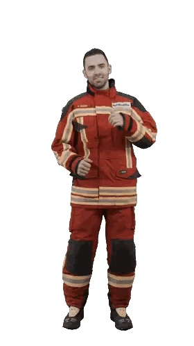 Fireman In Red And Black Uniform Sticker