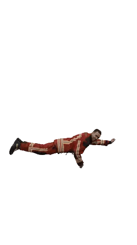 Fireman Lying On Back Sticker