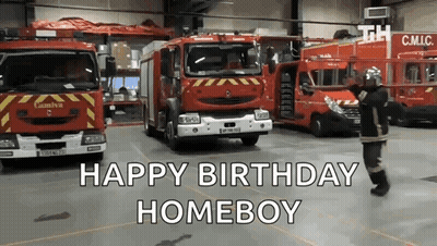Fireman Wearing Helmet Number 19 GIF