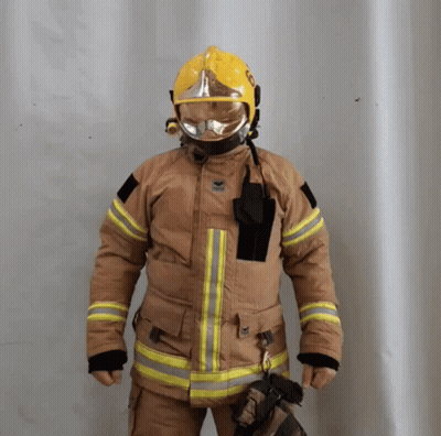 Fireman With Helmet Goggles Letter G GIF