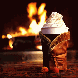 Fireplace And Coffee Latte