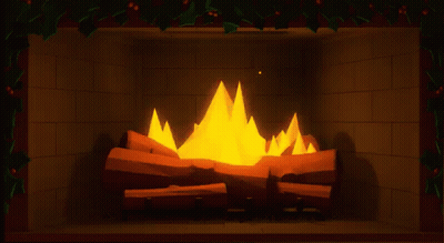 Fireplace With Burning Logs GIF