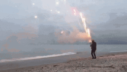 Firework In The Beach GIF
