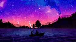 Fireworks Behind The Canoe GIF