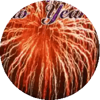 Fireworks Circle With Year Sticker