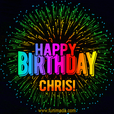 Fireworks Display Saying Happy Birthday Chris GIF