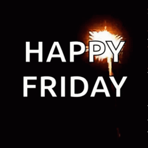 Fireworks Display Saying Happy Friday GIF